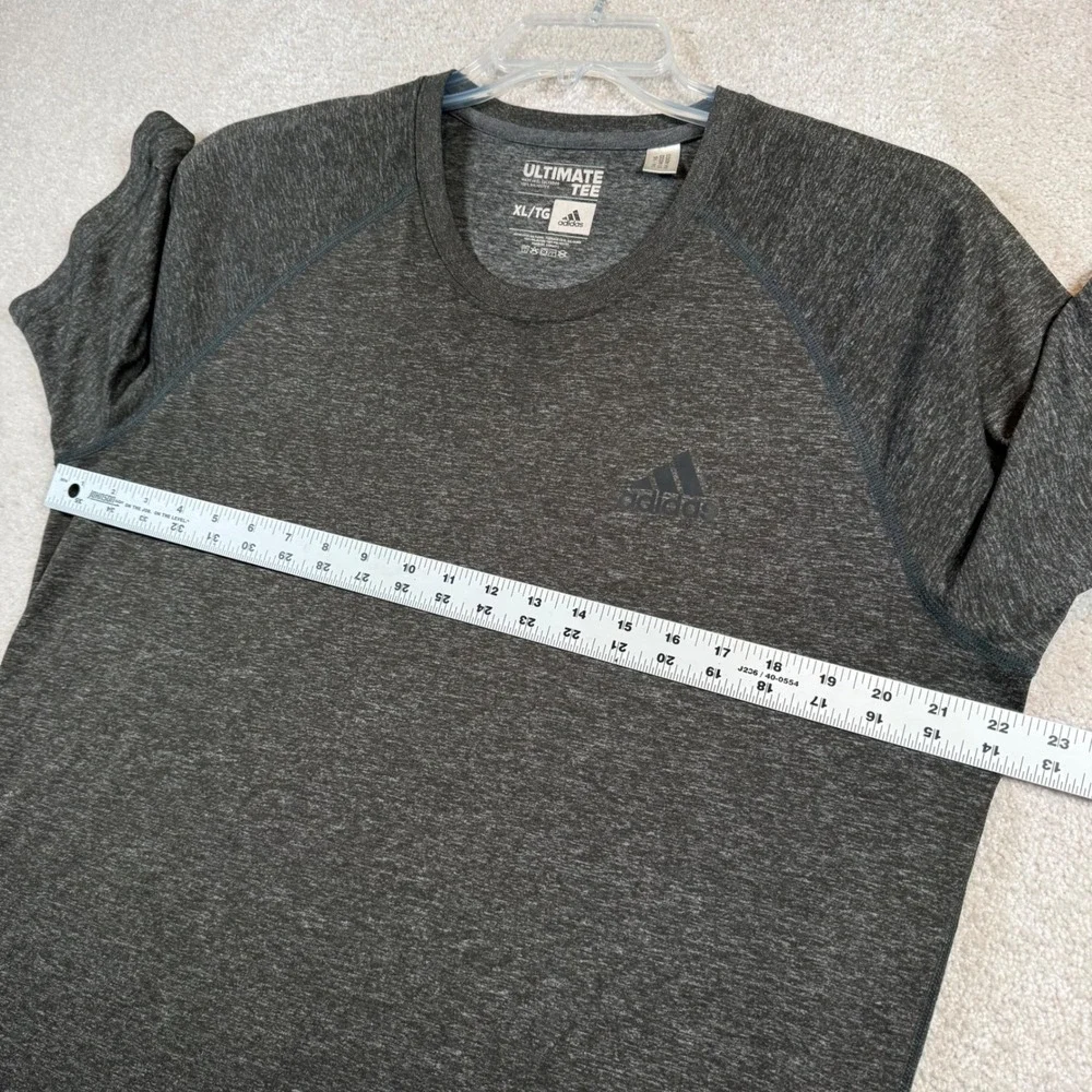 Adidas Ultimate Tee Mens XL Charcoal Grey Climalite Short Sleeve Shirt